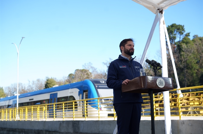 Presidente de la República Gabriel Boric Font inaugura nueva conexión ferroviaria Temuco – Pitrufquén